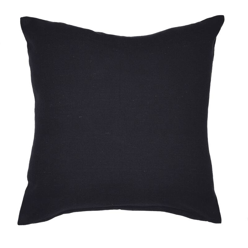 HomeRoots 20" Beige and Black Geometric Cotton Blend Throw Pillow With Embroidery