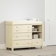 preview thumbnail 1 of 13, South Shore Little Smileys Changing table with removable rim, drawers, and open storage Bleached Oak