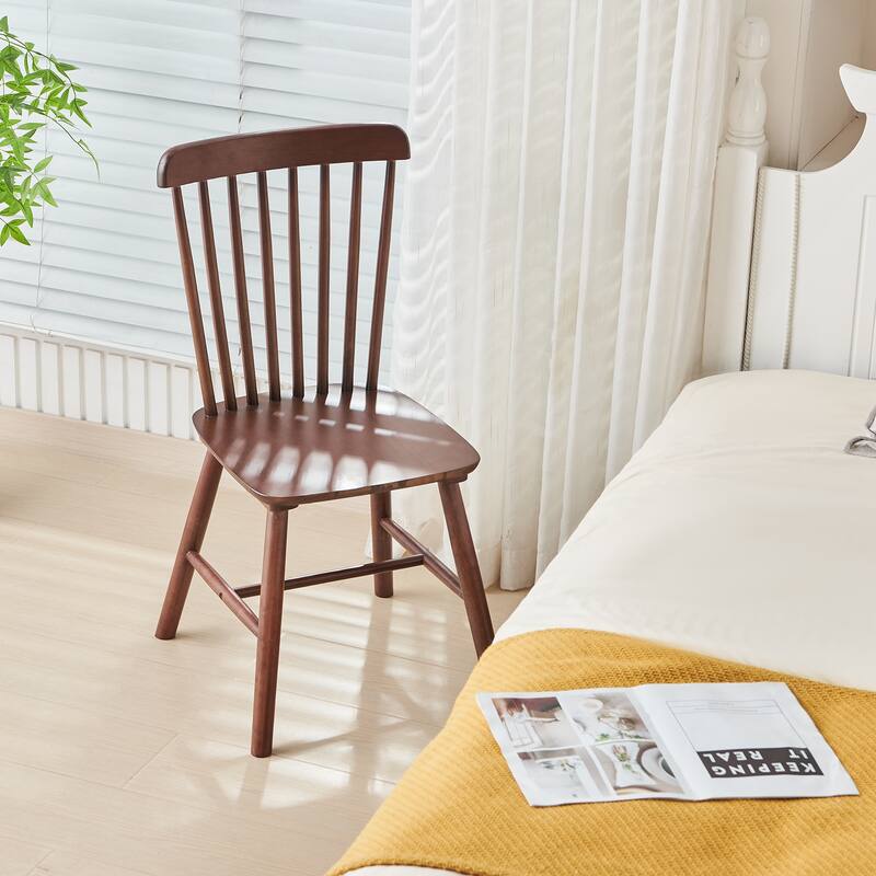 Modern Solid Wood Dining Chairs with Curved Backrests (Set of 4)