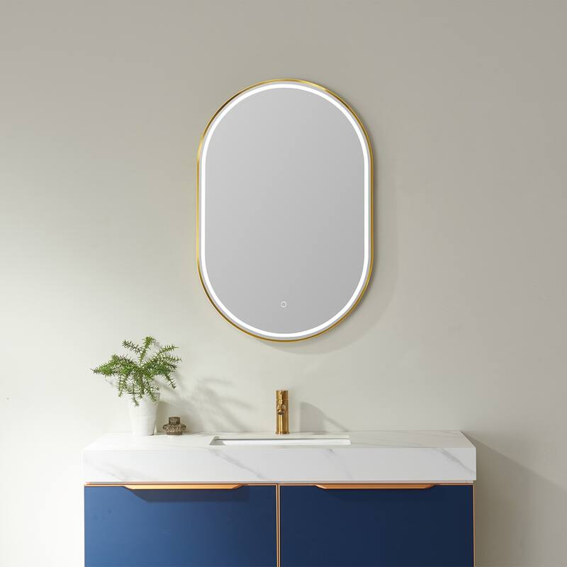 24'' Oval LED Lighted Accent Bathroom/Vanity Wall Mirror