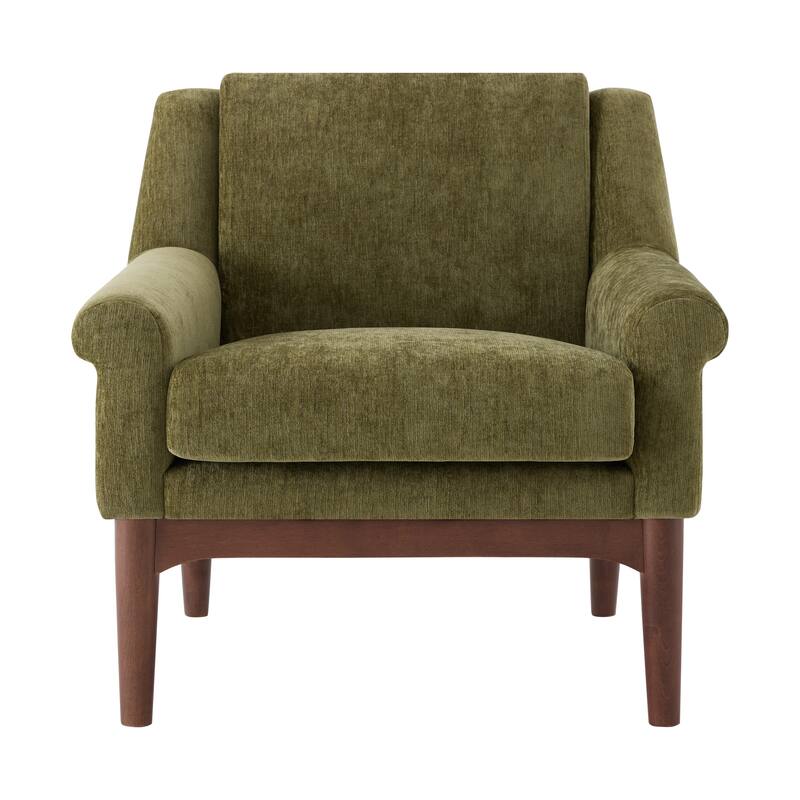 Mid-Century Modern Upholstered Accent Chair with Flared Arms by Harper&Bright Designs