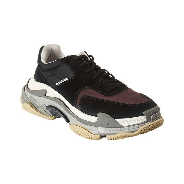Shop Balenciaga Triple S Velvet Leather Sneaker Free Shipping