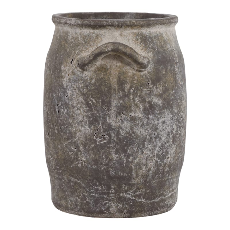 Ceramic Table Vase Rustic Handles Textured Artisan Decorative Accent