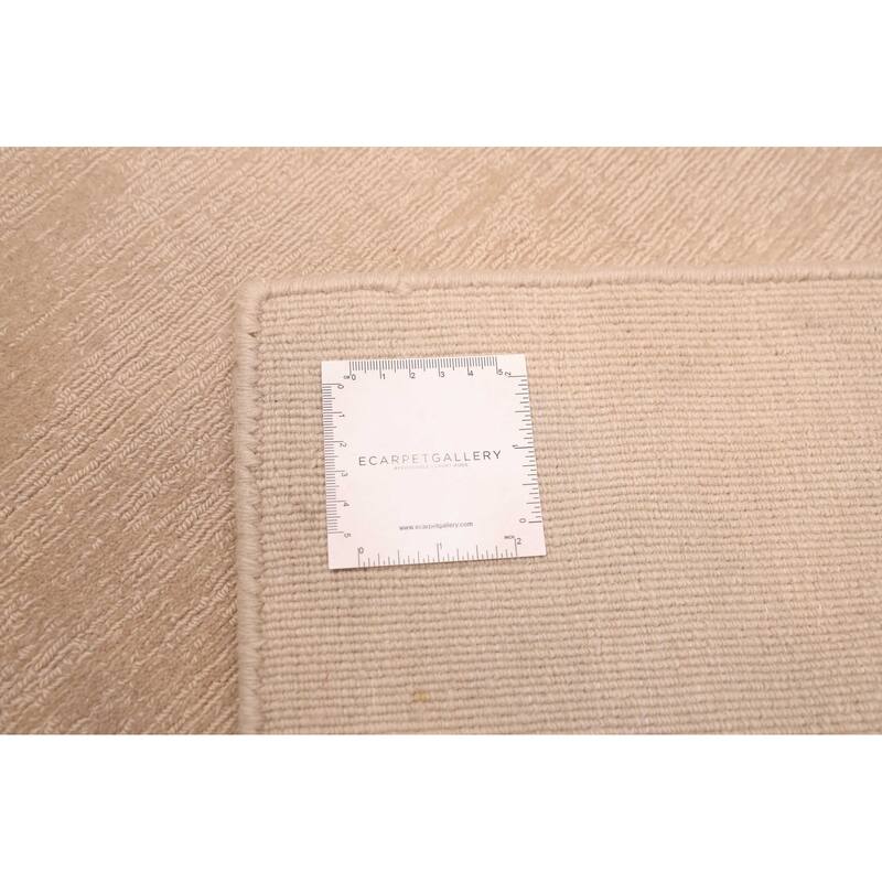 ECARPETGALLERY Hand Loomed Kashkuli Gabbeh Light Khaki Wool Rug - 7'10 x 10'11