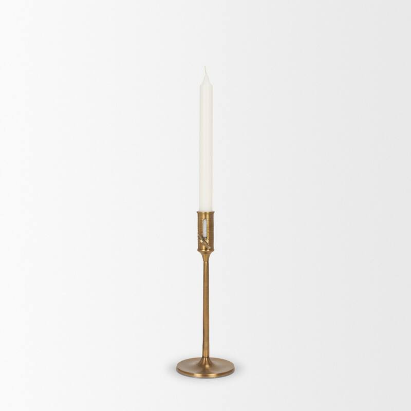 Chantria Large Solid Natural Brass Adjustable Taper Candle Holder