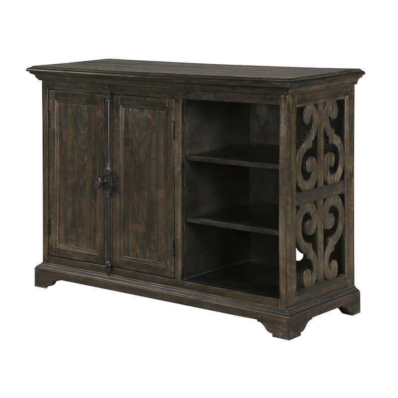 Magnussen Home Bellamy Peppercorn Printer Stand - 52''W x 18''D x 37''H - Wood Finish - Peppercorn