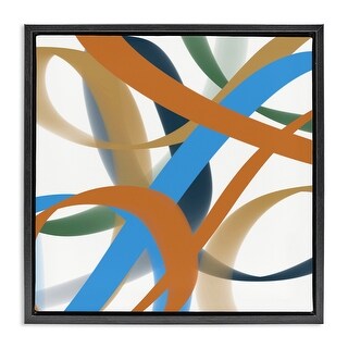 Stupell Interwoven Curving Ribbons Framed Floater Canvas Wall Art ...
