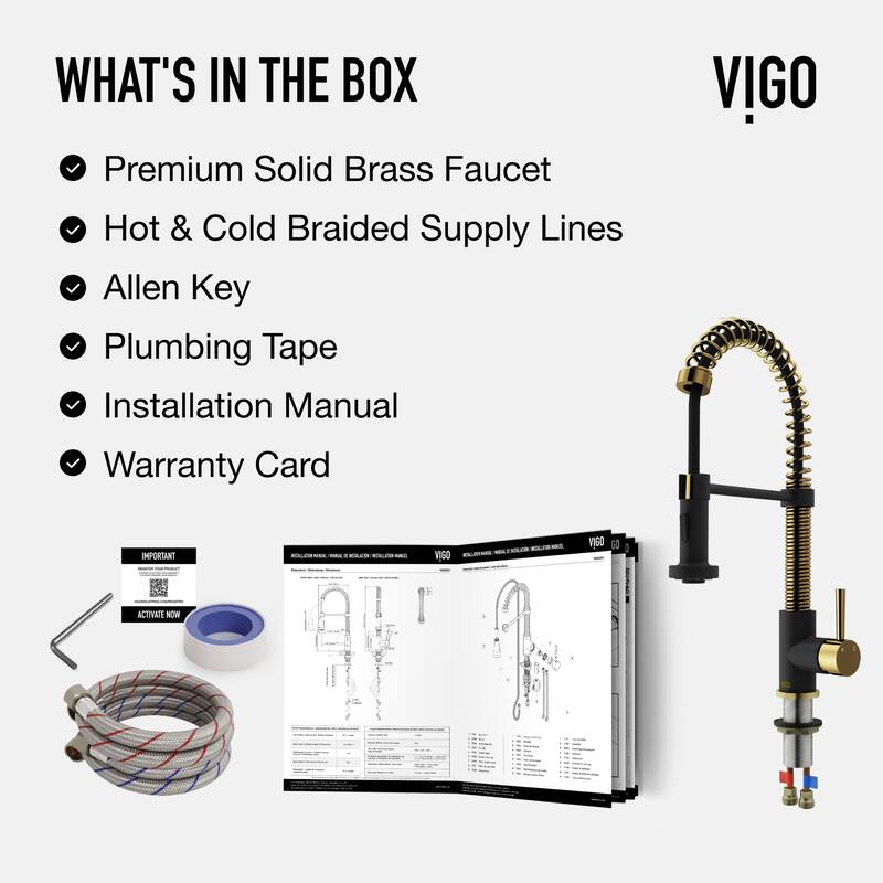 VIGO Edison 19" H Single Handle Pull-Down Sprayer Kitchen Faucet