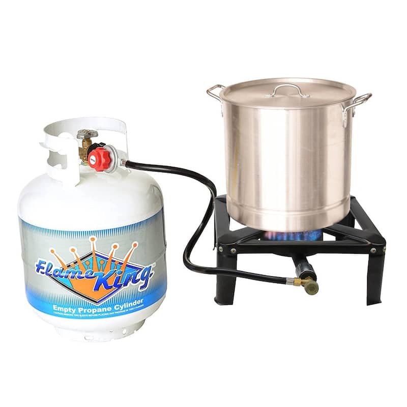 Flame King Heavy Duty 120K BTU Turkey Fryer Single Propane Burner
