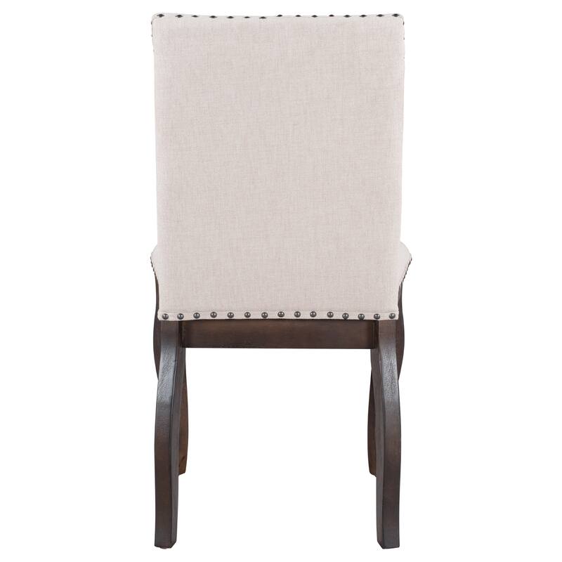 Espresso Wood Set of 4 Dining Chairs with Upholstered