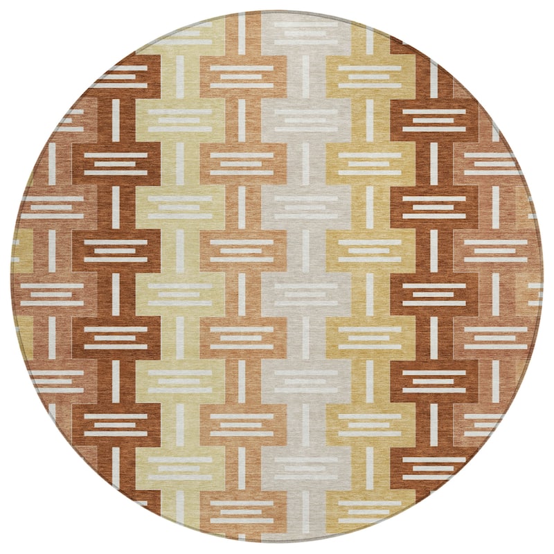 Machine Washable Indoor/ Outdoor Modern Wamego Chantille Rug