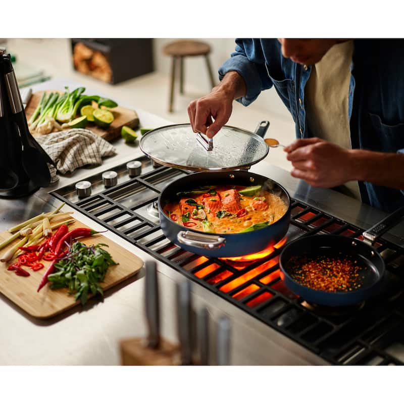 Joseph Joseph Space Ceramic Non-Stick 3.8 Qt. Sauté Pan with Folding Handle and Lid