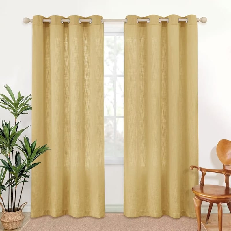 Linen Texture Light Filtering Grommet Panel Pair