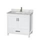 Option White / White Carrara Marble Top / Brushed Chrome
