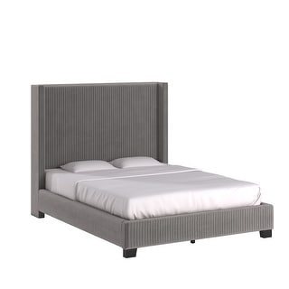 Jules Pleated Velvet Wingback Bed by iNSPIRE Q Modern