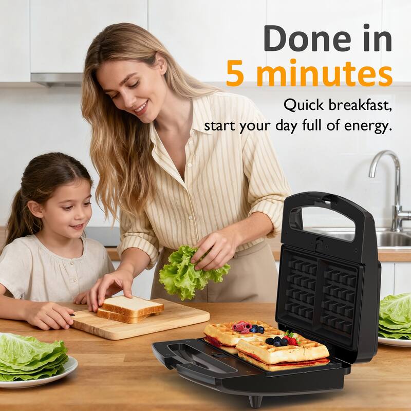 800W 3 in 1 Sandwich Maker