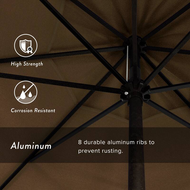 North Bend 9-foot Round Auto-tilt, Bronze Finish, Sunbrella Patio Umbrella by Havenside Home