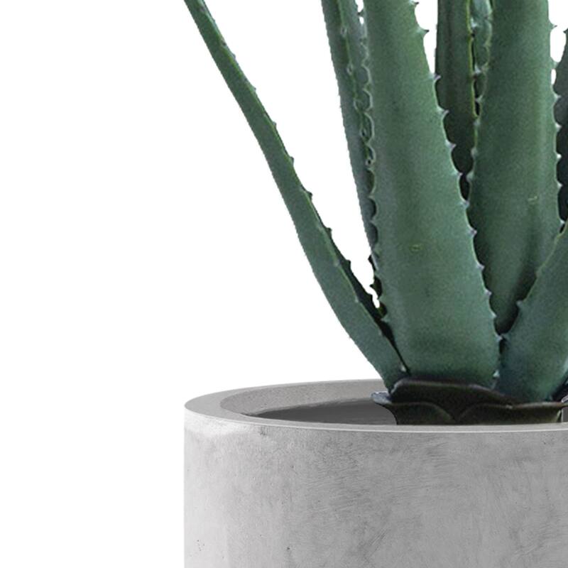 Kante 31.4" and 23.6"H Weathered Finish Concrete Tall Planters (Set of 2), Large Outdoor Indoor