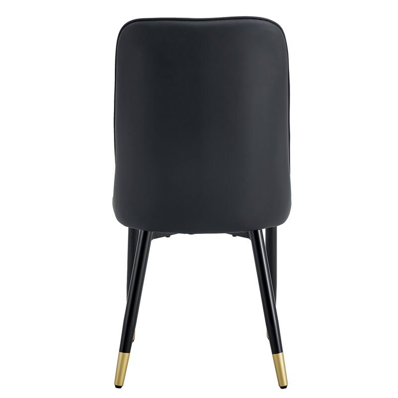 Modern Faux Leather Dining Chair Set of 4, Upholstered Kitchen Side Chair with Metal Legs Armless Chair for Living Room