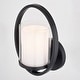preview thumbnail 9 of 8, Princeton 1 Light Black Transitional Wall Sconce White Glass - 8-in W x 11-in H x 6.5-in D