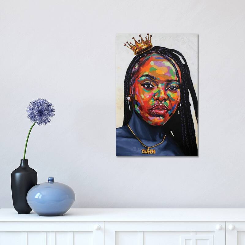iCanvas "Feminine Royalty" by Damola Ayegbayo Canvas Print - 18x12x1.5