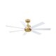 preview thumbnail 1 of 7, Fanimation Pendry 56 inch Indoor/Outdoor Smart Ceiling Fan with Remote - Brushed Satin Brass & Matte White