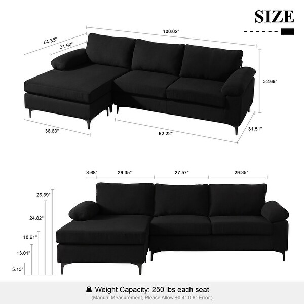 【  Espiritu customceu  】 XIZZI Convertible Sectional Sofa L Shaped Couch for Living