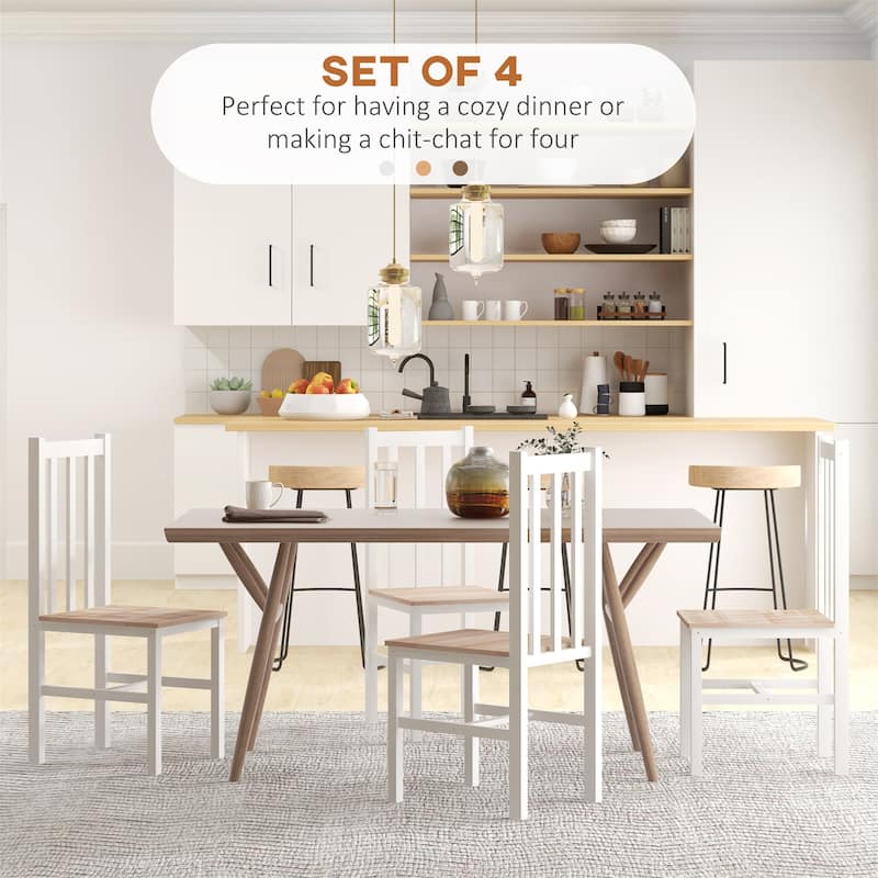 Farmhouse Armless Dining Chairs Set of 4