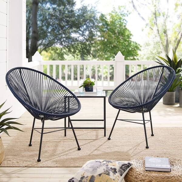 Shop Sarcelles Modern Wicker Patio Chairs Set Of 2 On Sale Overstock 17805643