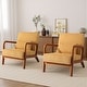 preview thumbnail 2 of 144, 25" W Mid Century Upholstered Wood Accent Chair with Pillow set of 2