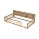 preview thumbnail 18 of 34, Twin XL Size Floor Bed with Storage Shelves and USB Ports, Wooden Montessori Bed Daybed with Fence Guardrails for Kids