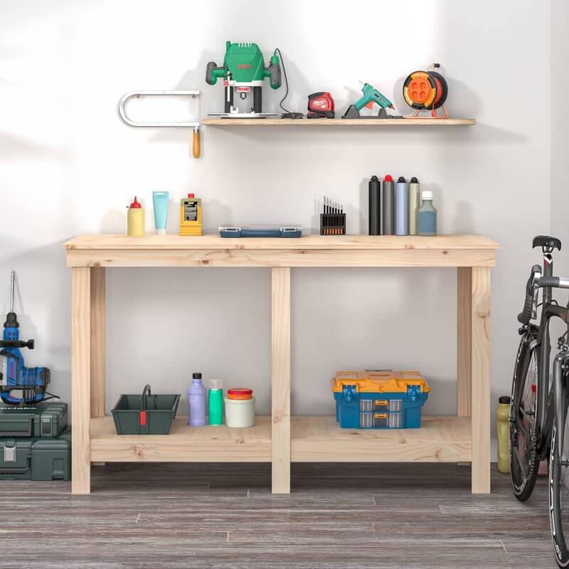 vidaXL Work Bench Solid Wood Pine