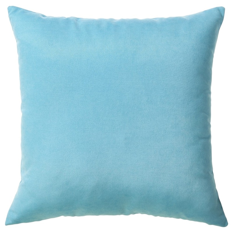 HomeRoots Set of Two 18" Aqua Blue Fabric Throw Pillow Covers - Blue