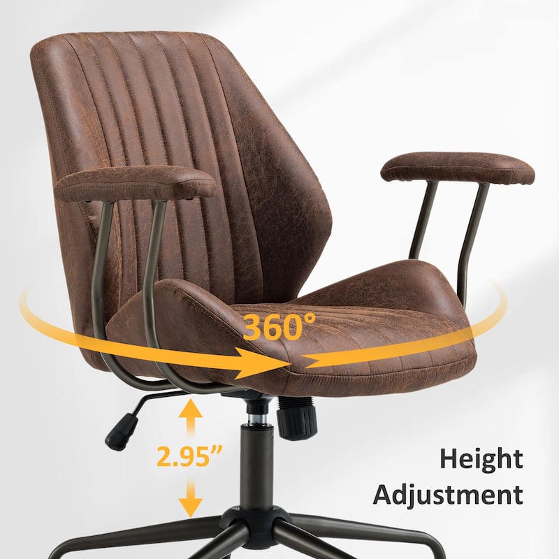 OVIOS Suede Fabric Ergonomic Office Chair Desk Chair Lumbar Support