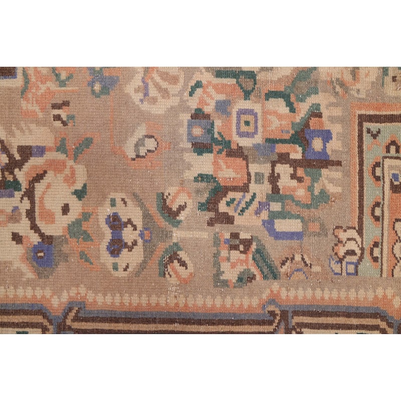 ECARPETGALLERY Hand-knotted Antalya Vintage Tan Wool Rug - 6'9 x 9'6