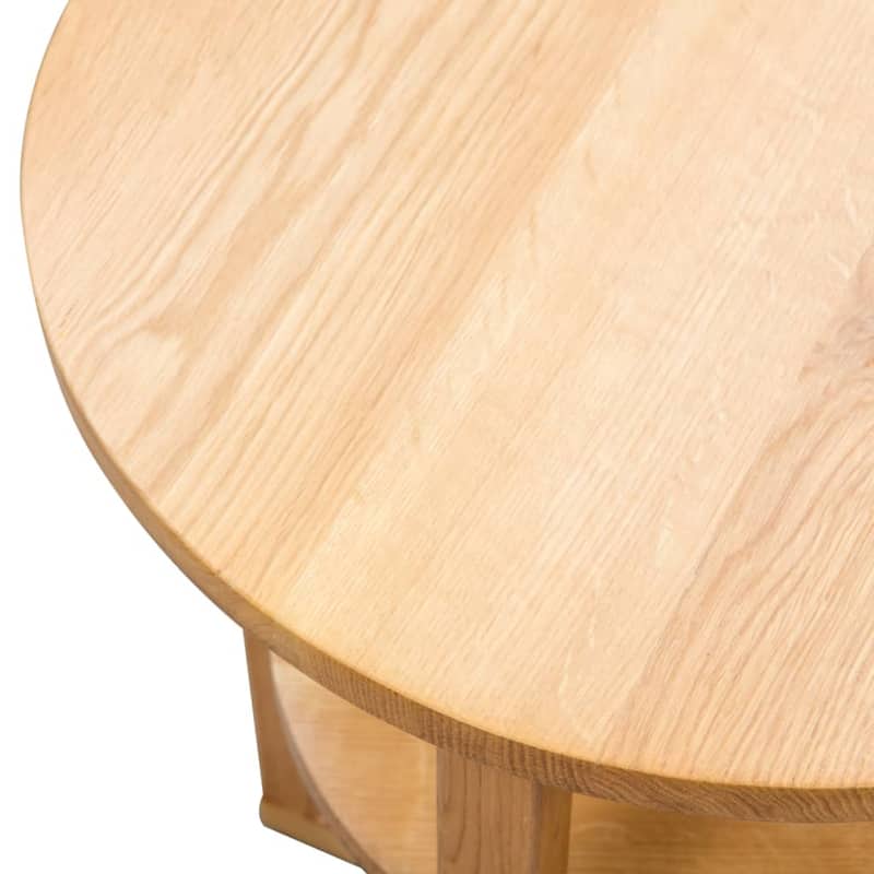 vidaXL Side Table Brown Solid Oak Compact Side Table Round Rustic - 19.7 x 15.7 x in