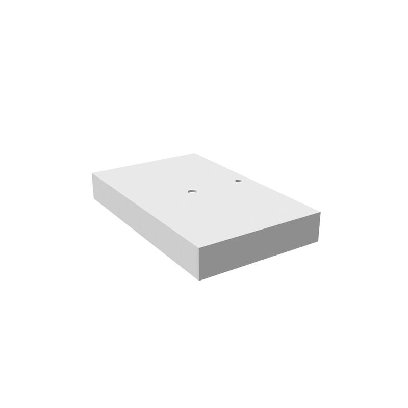 Wide Solid Surface Minimalist Vanity Countertop in White