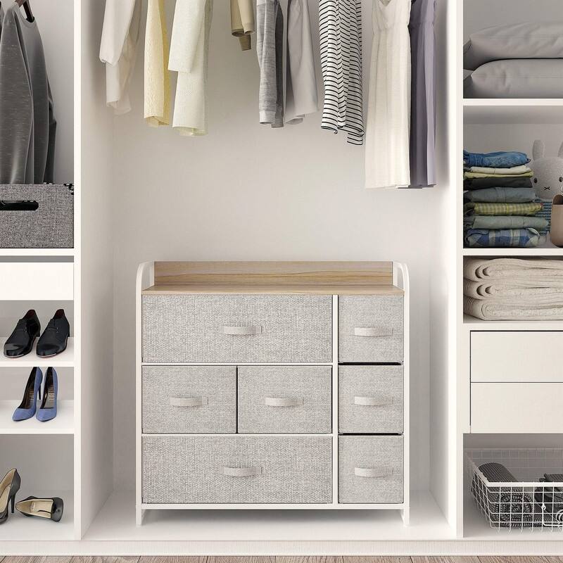 Fabric Dresser with 7 Drawers