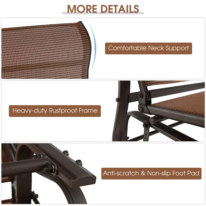 Costway 2-Person Patio Swing Glider Bench Loveseat Rocking Chair High - See Details