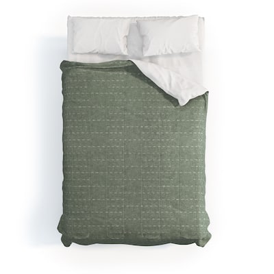 Avenie Sunflower Meadow Calm Green Made To Order Full Comforter