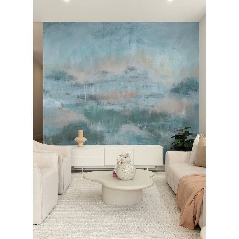 WallPops Scott Living Mirage Blue Self Adhesive Mural - N/A