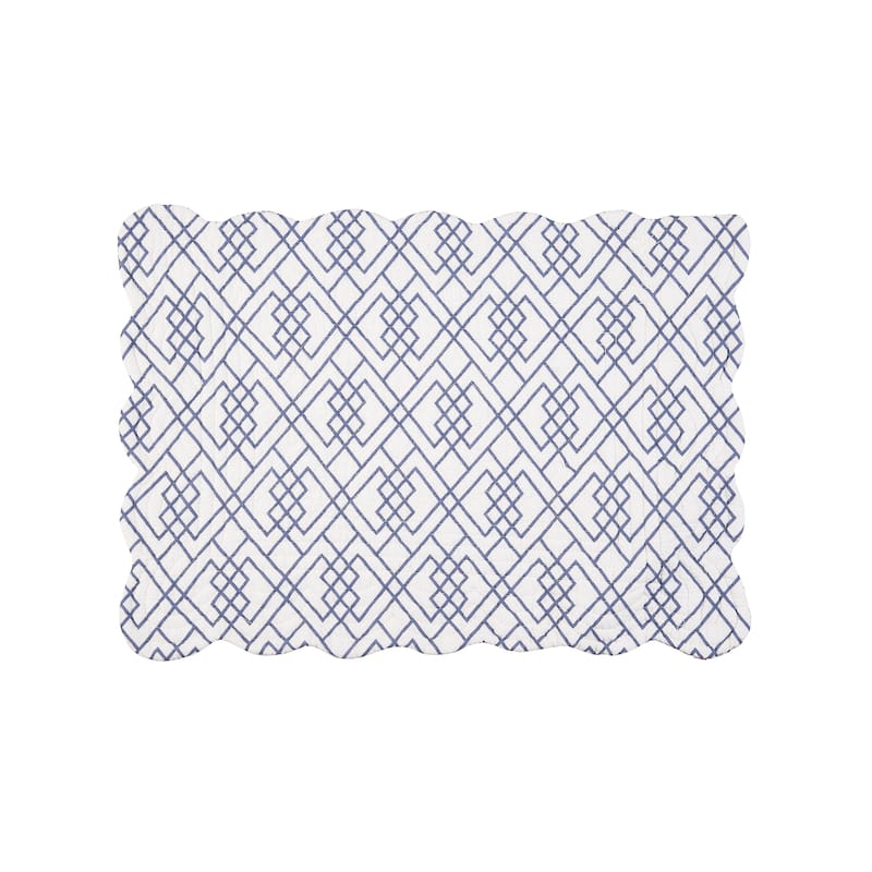 Claiborne Placemat Set of 6 Red and Blue Paisley Pattern Cotton Reversible