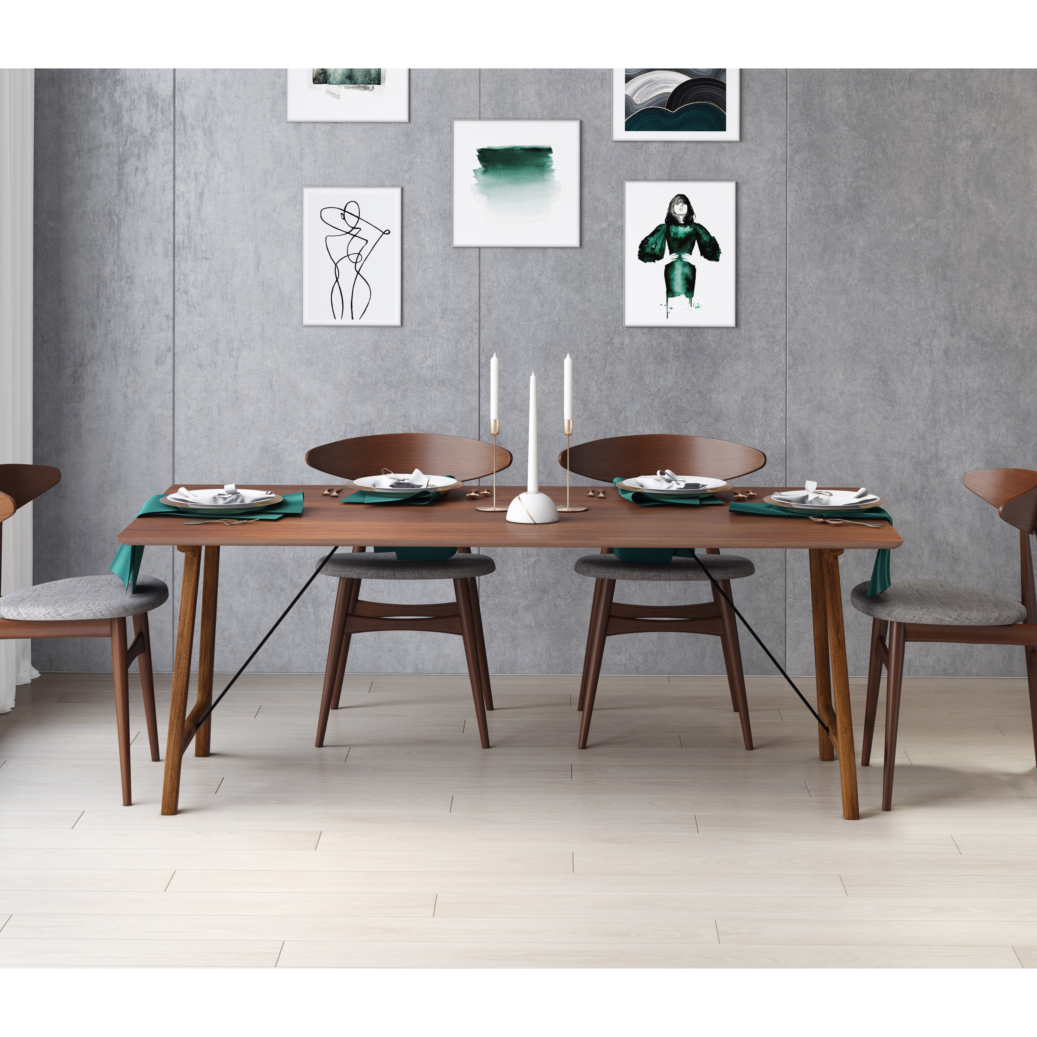 Shop Modrest Oritz Mid Century Modern Walnut Dining Table Overstock 22116565