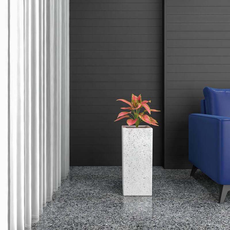 Modern Tall Square in Fiberstone and MGO Clay Planter Terra Series
