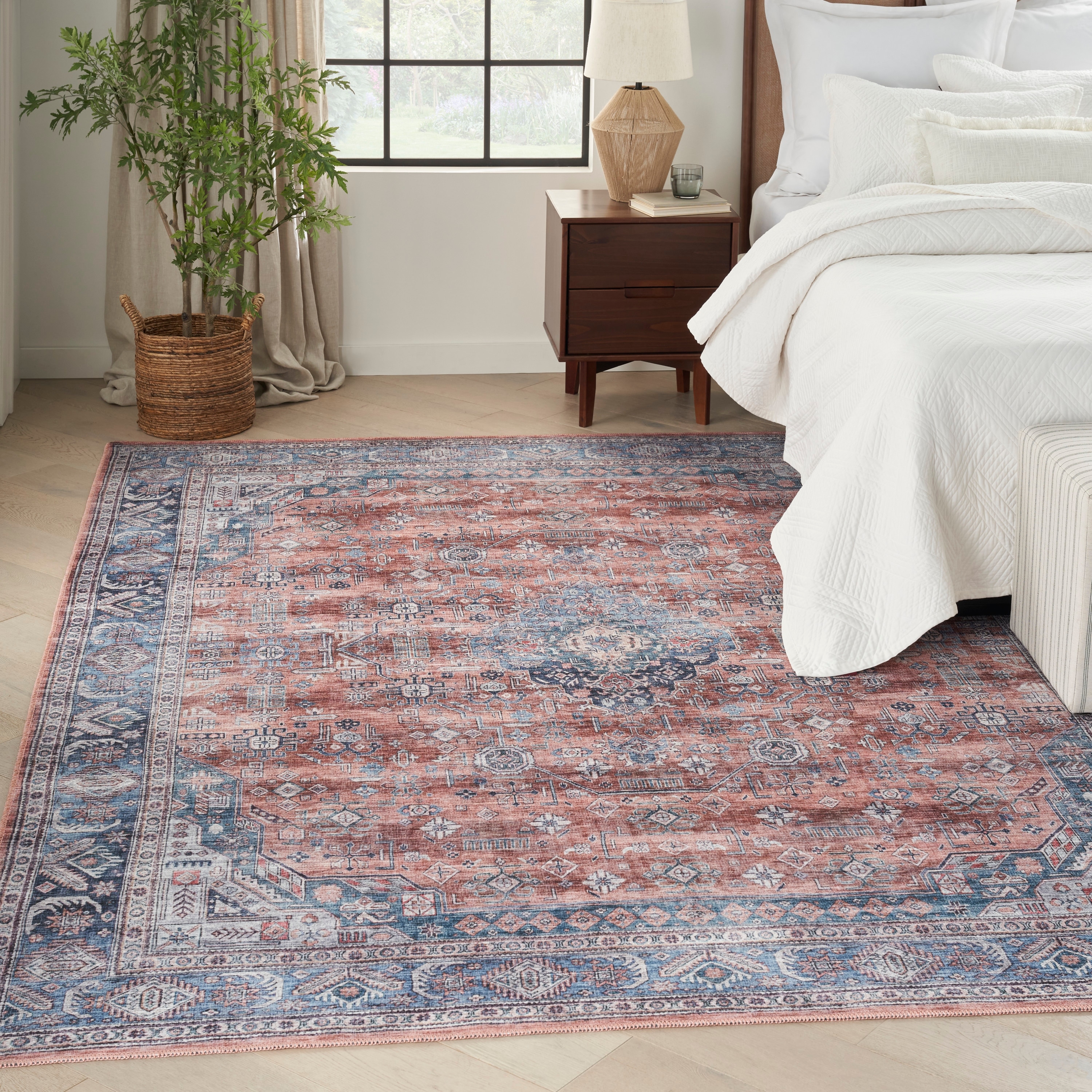 Brilliance Machine Washable Persian Vintage Medallion Area Rug