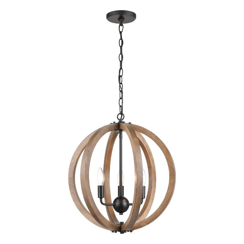 Barrow 12-inch Wide 3-Light Chandelier in Matte Black with Rectangle Cage - 18in W