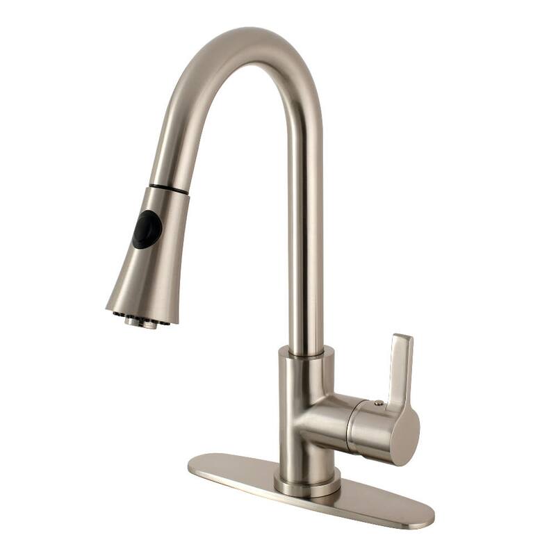 Kingston Brass Continental 1.8 GPM Single Hole Pull Down Kitchen