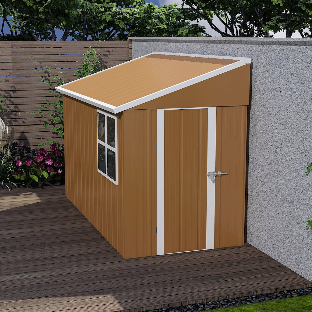 8x4 FT Heavy-Duty Metal Storage Shed with Double Doors, Windows & Ventilation - Weatherproof Outdoor Garden Shed