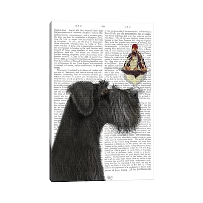 iCanvas "Schnauzer, Black, Ice Cream, Print BG" by Fab Funky Canvas Print