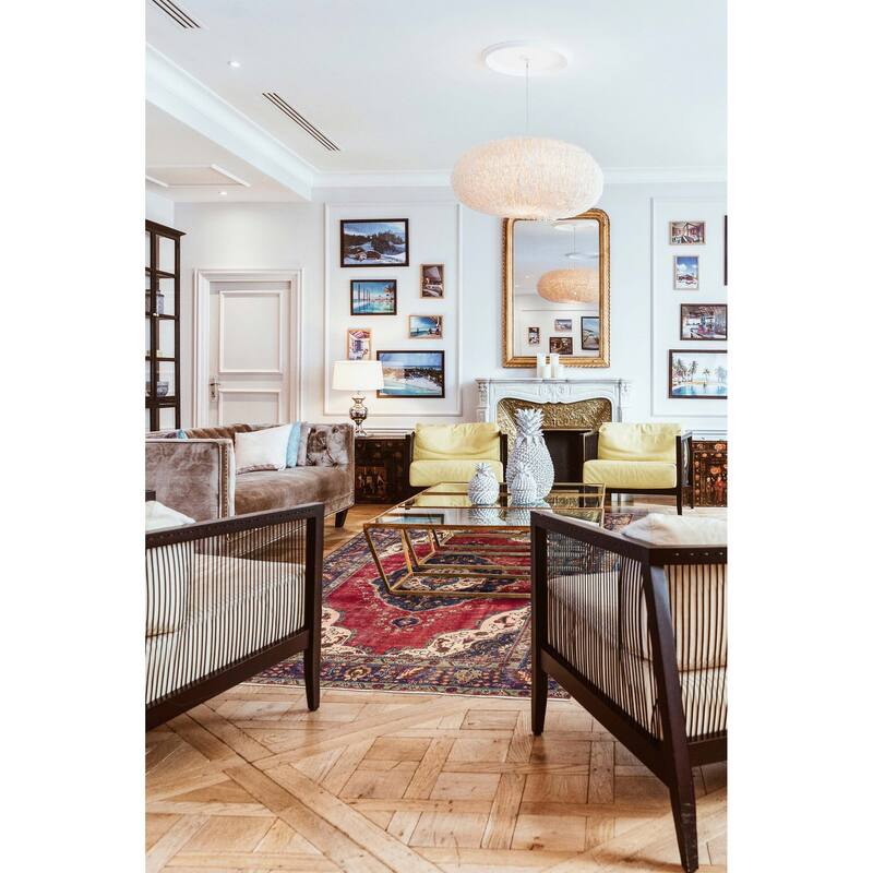 ECARPETGALLERY Hand-knotted Antalya Vintage Red Wool Rug - 6'7 x 10'2